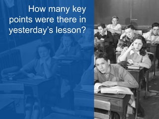 Question: 
What type of needs are in the 
foundation level of Maslow’s 
hierarchy? 
Too broad 
15 minutes 
10 minutes 
5 minutes 
1 minute 
This type of question is 
sufficient for less than one 
minute of discussion. 
 
