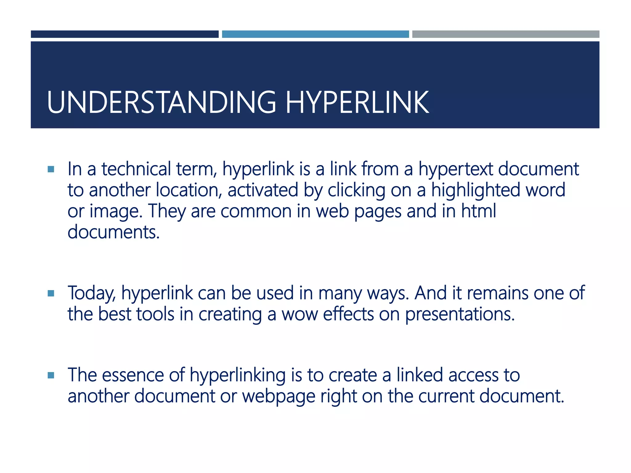 How to attach hyperlinks to a powerpoint document | PPT