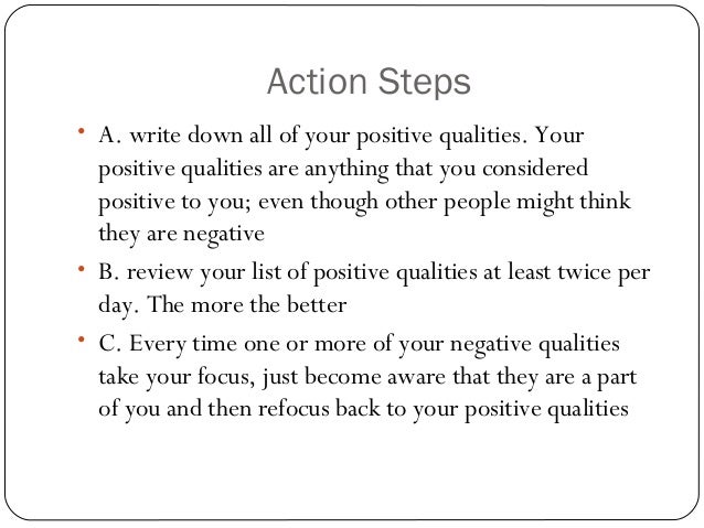 positive attributes list