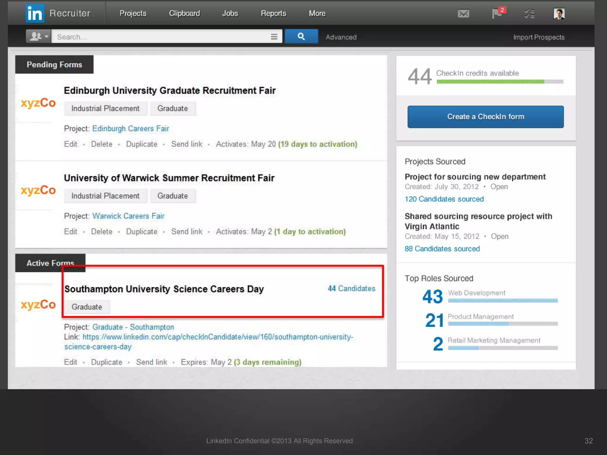 Campus Recruiter Tools 1/5
32LinkedIn Confidential ©2013 All Rights Reserved
 