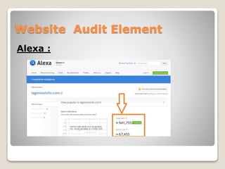 Website Audit Element 
Alexa : 
 