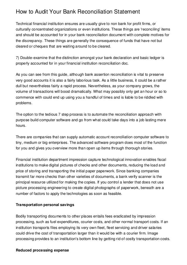 bank letter reconciliation to Bank Reconciliation Your How Audit Statement bank letter reconciliation to Bank Reconciliation Your How Audit Statement