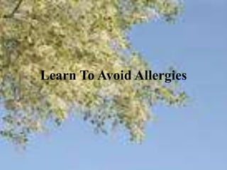 Learn To Avoid Allergies
 