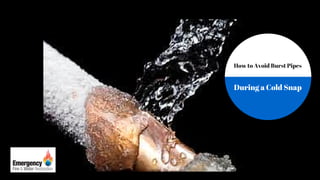 How to Avoid Burst Pipes
During a Cold Snap
 