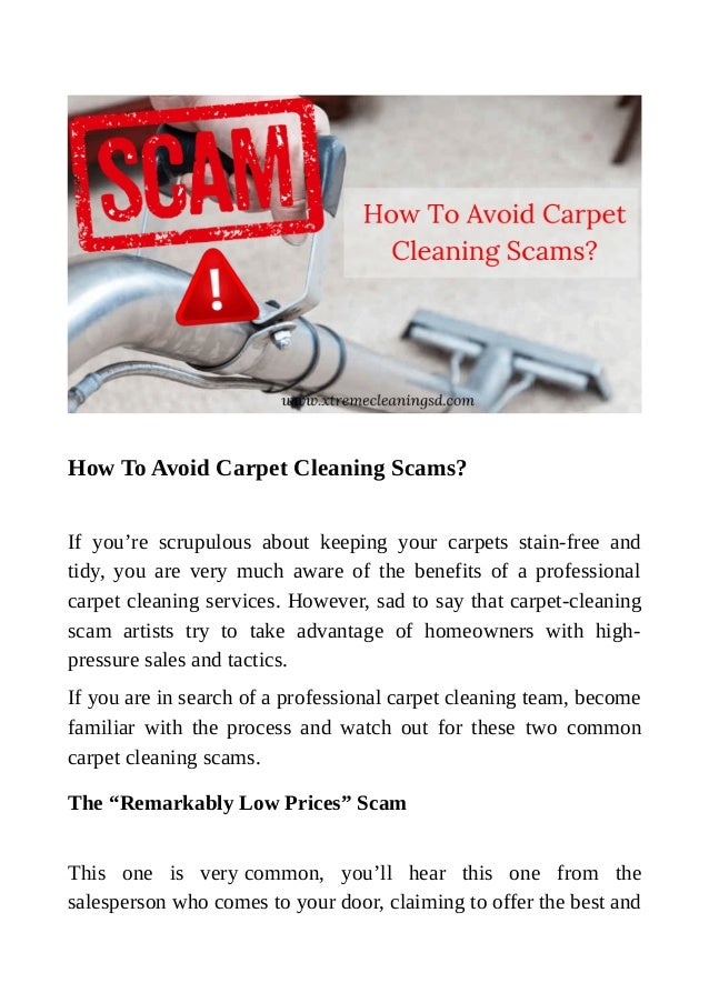How To Avoid Carpet Cleaning Scams