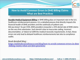How to Avoid Common Errors in DME Billing Claims What are Best ...