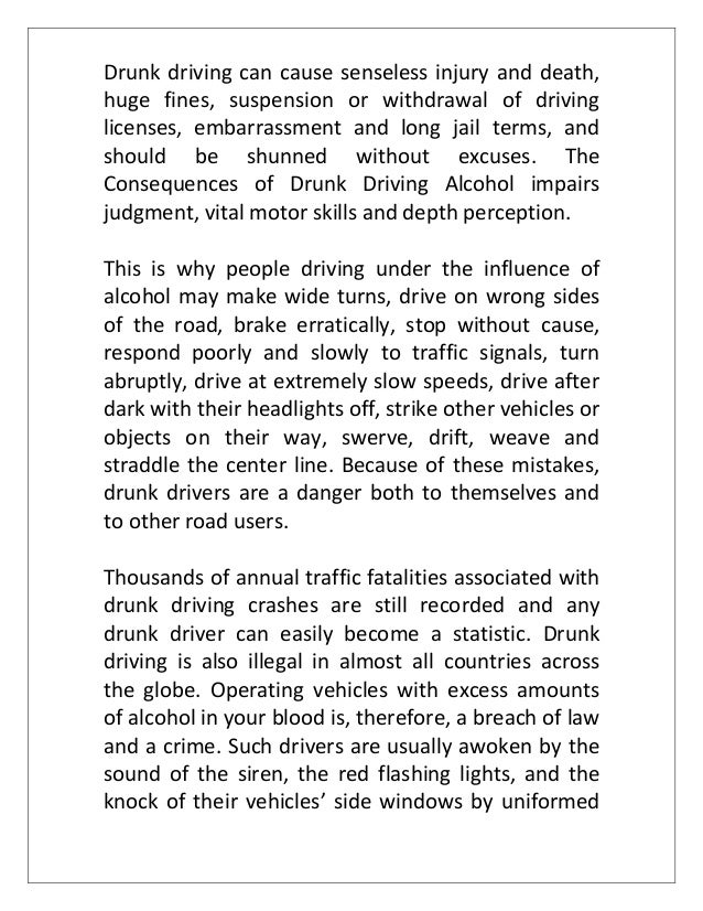 drunk driving essay outline