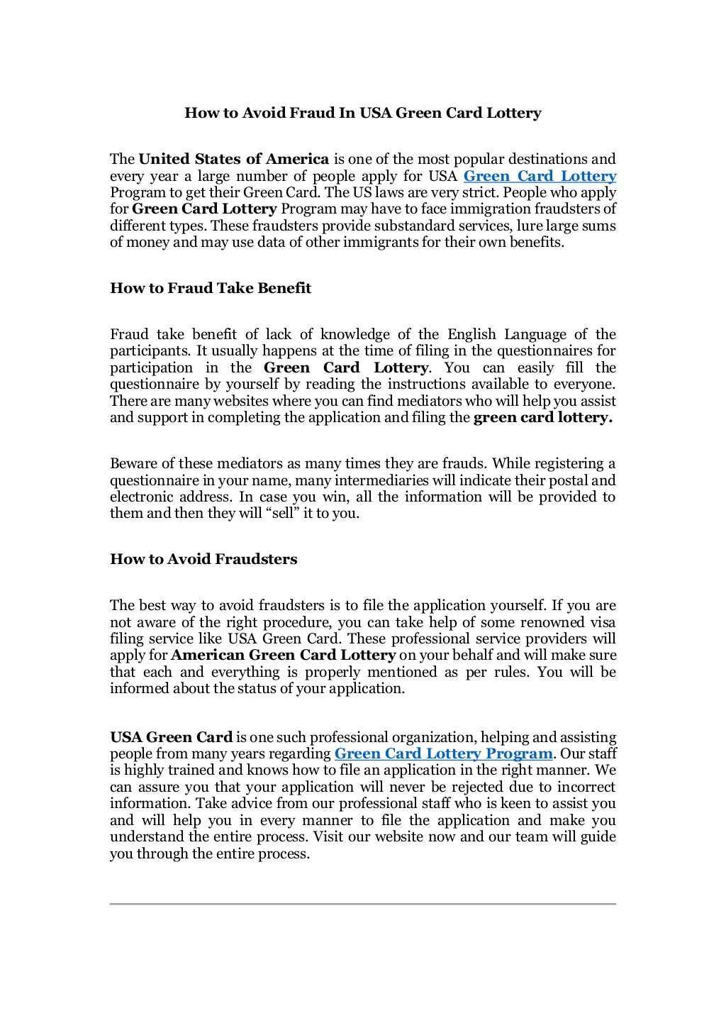 How To Avoid Fraud In Usa Green Card Lottery Converted