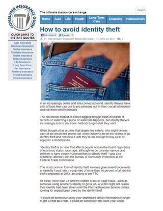 How to avoid identity theft
