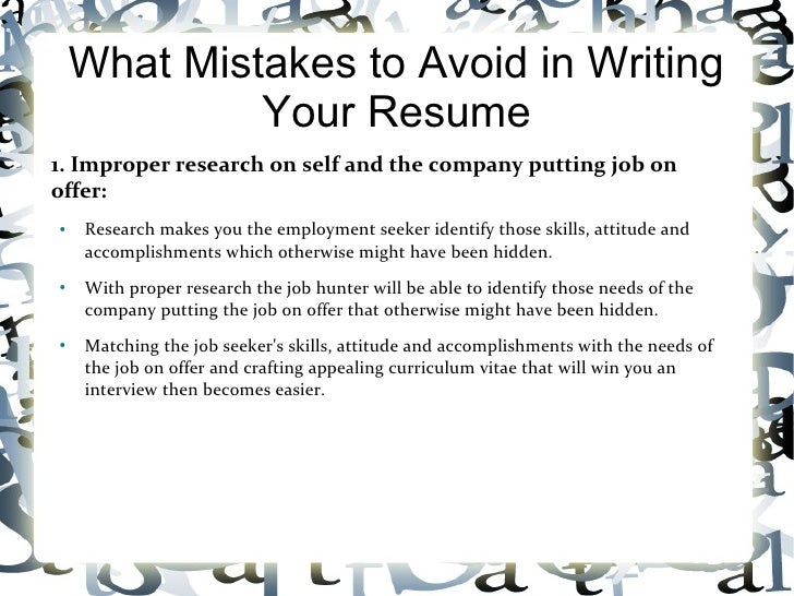 What To Avoid Putting On A Resume What To Avoid Putting On A Resume