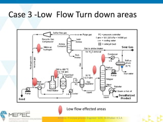 Case 3 -Low Flow Turn down areas
Krishna- Principal process Engineer SLFE- Al-Khobar- K.S.A
Low flow effected areas
 
