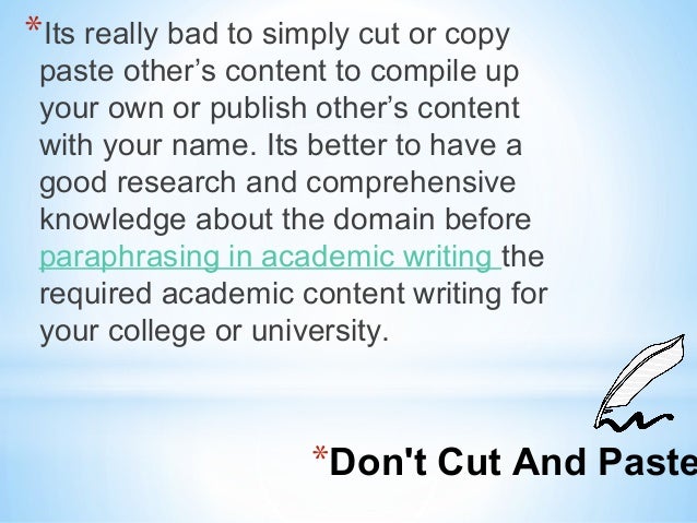 Academic writing plagiarism