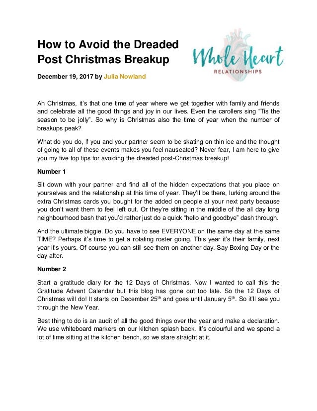 how to avoid the dreaded post christmas breakup december 19 2017 by julia nowland ah - What Day Is Christmas This Year how to avoid the dreaded post christmas breakup december 19 2017 by julia nowland ah - What Day Is Christmas This Year
