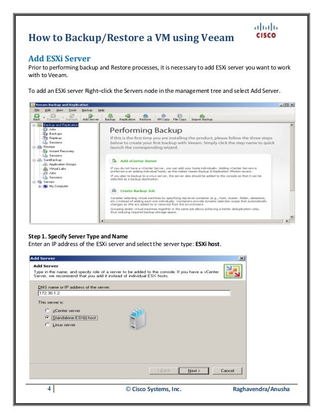 How to backup and restore a vm using veeam