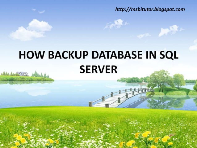 How to backup database in sql server | PPTX | Databases | Computer ...
