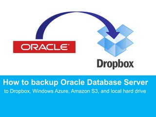 How to backup Oracle Database Server
to Dropbox, Windows Azure, Amazon S3, and local hard drive
 