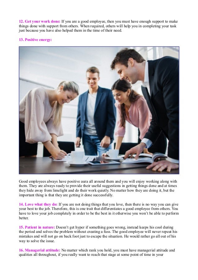 good worker qualities
