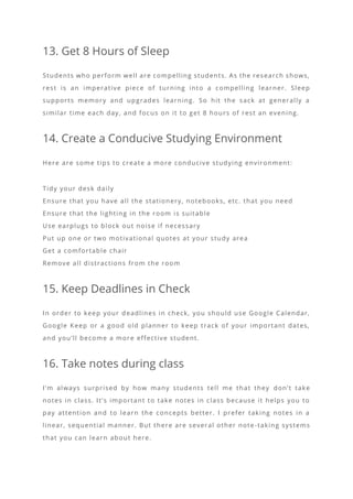How to Be a Good Student | PDF