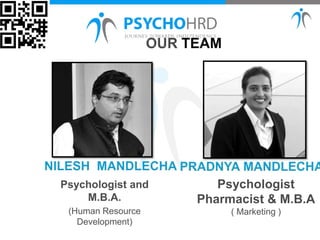 Psychologist and
M.B.A.
(Human Resource
Development)
Psychologist
Pharmacist & M.B.A
( Marketing )
 