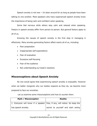 18
Copyright © MonthlyNiches.com All Rights Reserved.
Speech anxiety is not new – it’s been around for as long as people h...