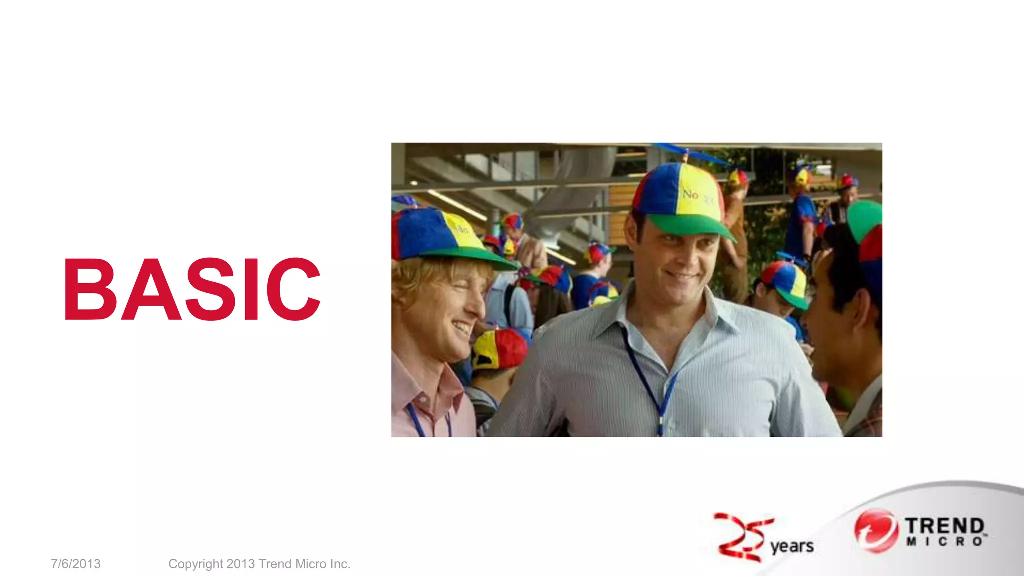 BASIC
7/6/2013 Copyright 2013 Trend Micro Inc.
 