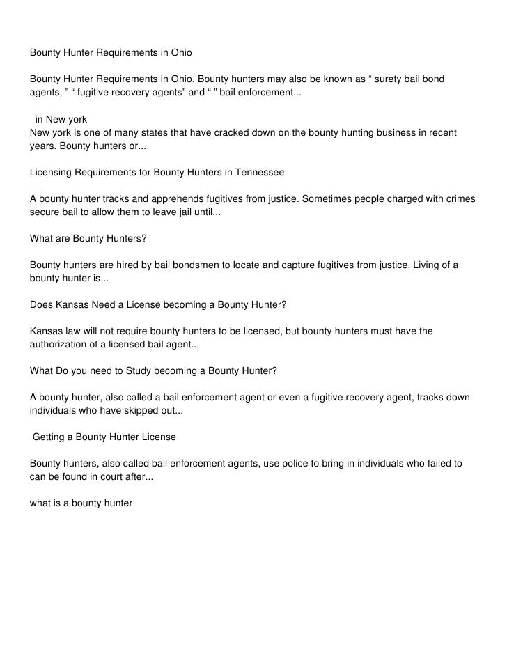 How To A Bounty Hunter