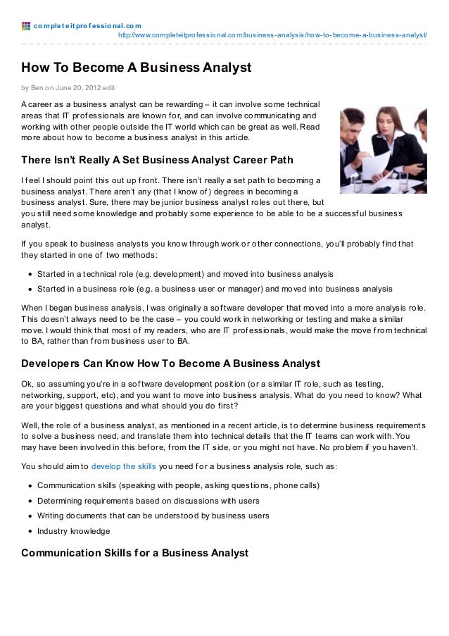 how to become a business analyst
