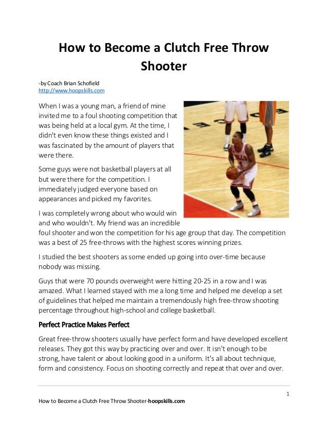 How to a clutch free throw shooter in basketball
