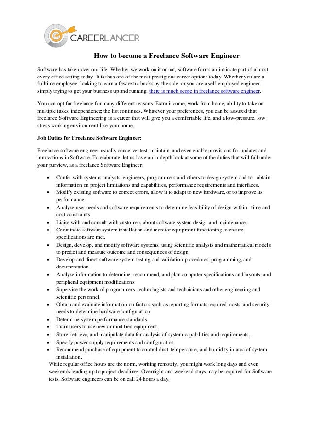 How to a freelance software engineer