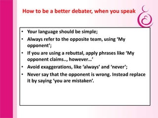 How to become a good debator by dr alka arup mukherjee nagpur m.s.india ...