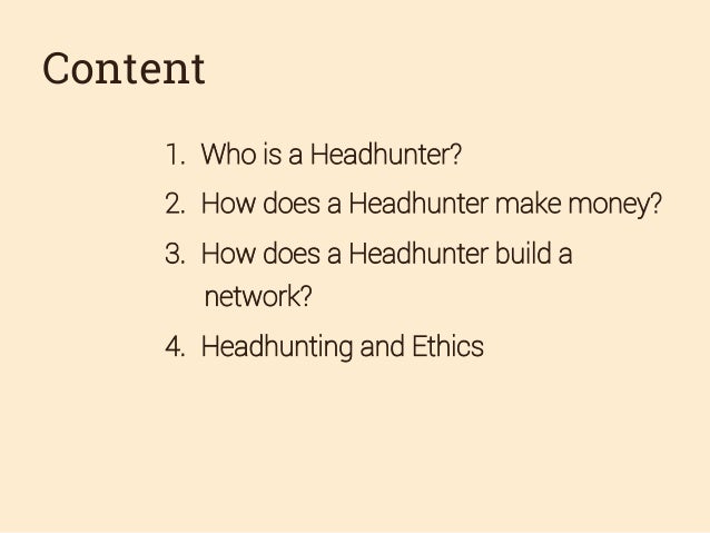 how to become a head hunter