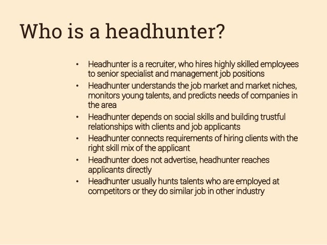 how to be a headhunter