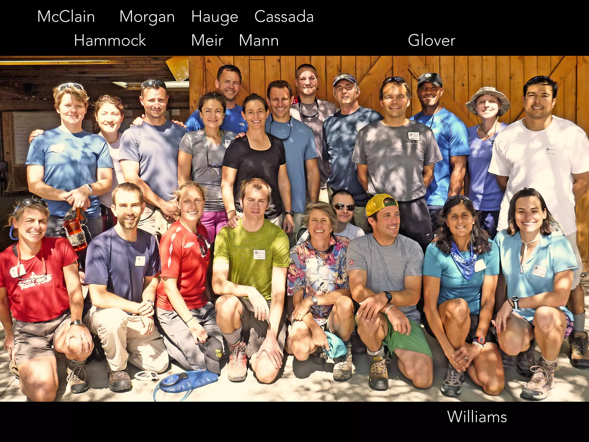 Williams
McClain
Hammock
Morgan
Meir
Hauge
Mann
Cassada
Glover
 