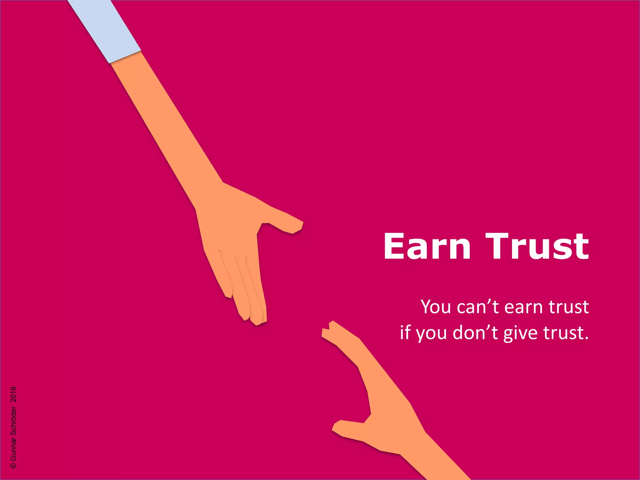 Earn Trust
You can’t earn trust
if you don’t give trust.
©GunnarSchröder2016
 