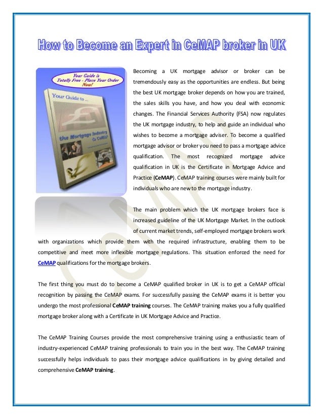 How to Become an Expert in CeMAP broker in UK