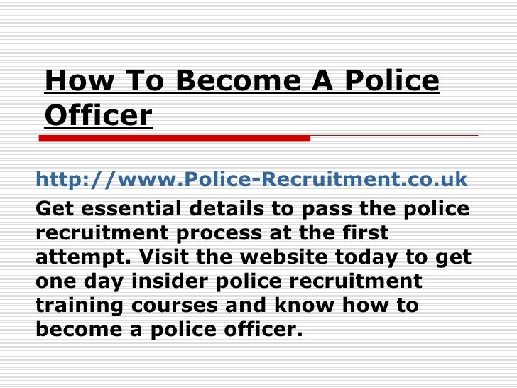 How To A Police Officer