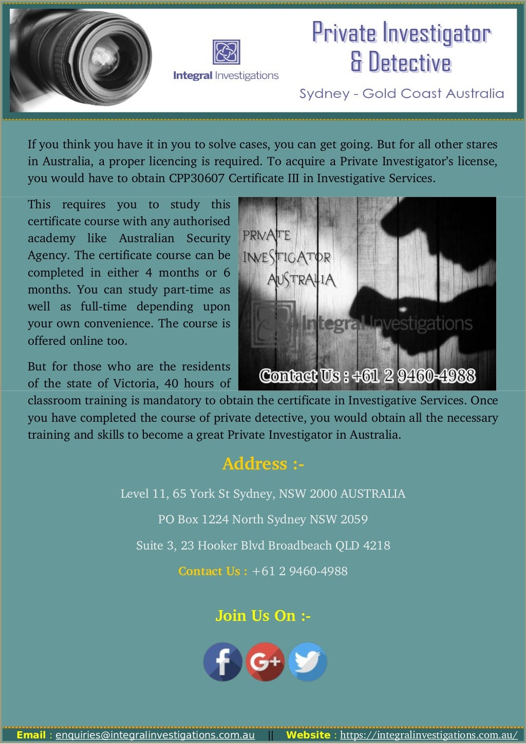 How to a private investigator in australia