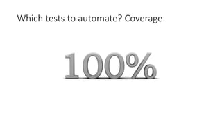 Which tests to automate? Coverage
 