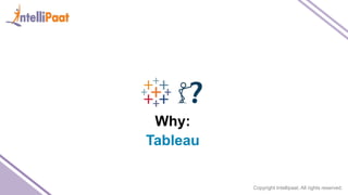 Copyright Intellipaat. All rights reserved.
Why:
Tableau
 