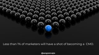 Less than 1% of marketers will have a shot of becoming a CMO.
@sangramvajre