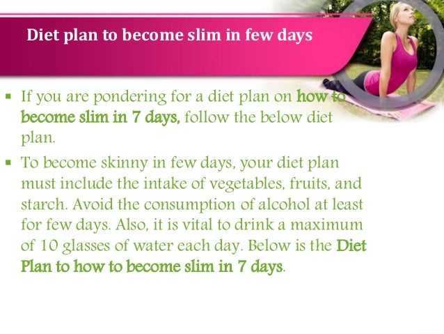 7 Day Diet Plan To Get Slim