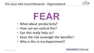 www.csiweb.com
The Issue with Social Networks - Organizational
• What about productivity?
• How can we control this?
• Can...