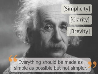 [Simplicity]
   [Clarity]
  [Brevity]
 