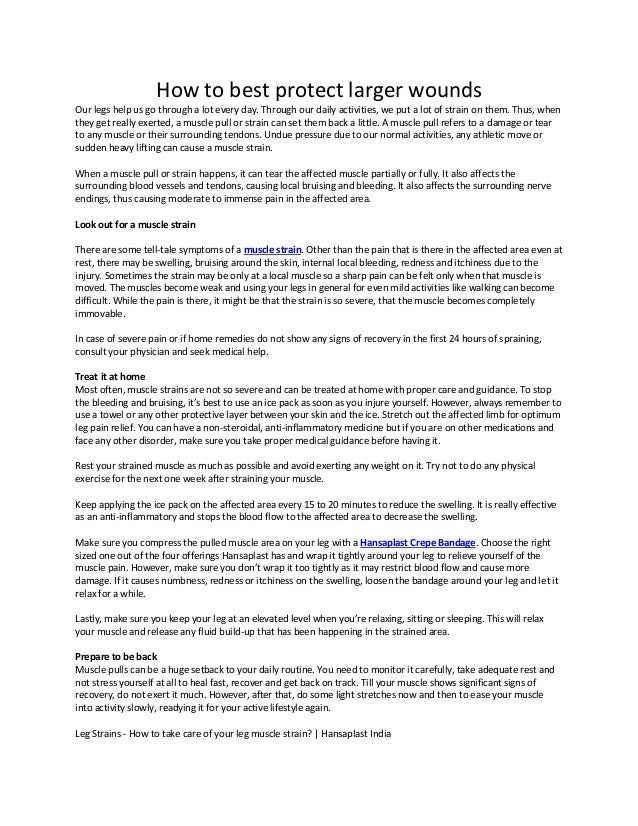 How to best protect larger wounds