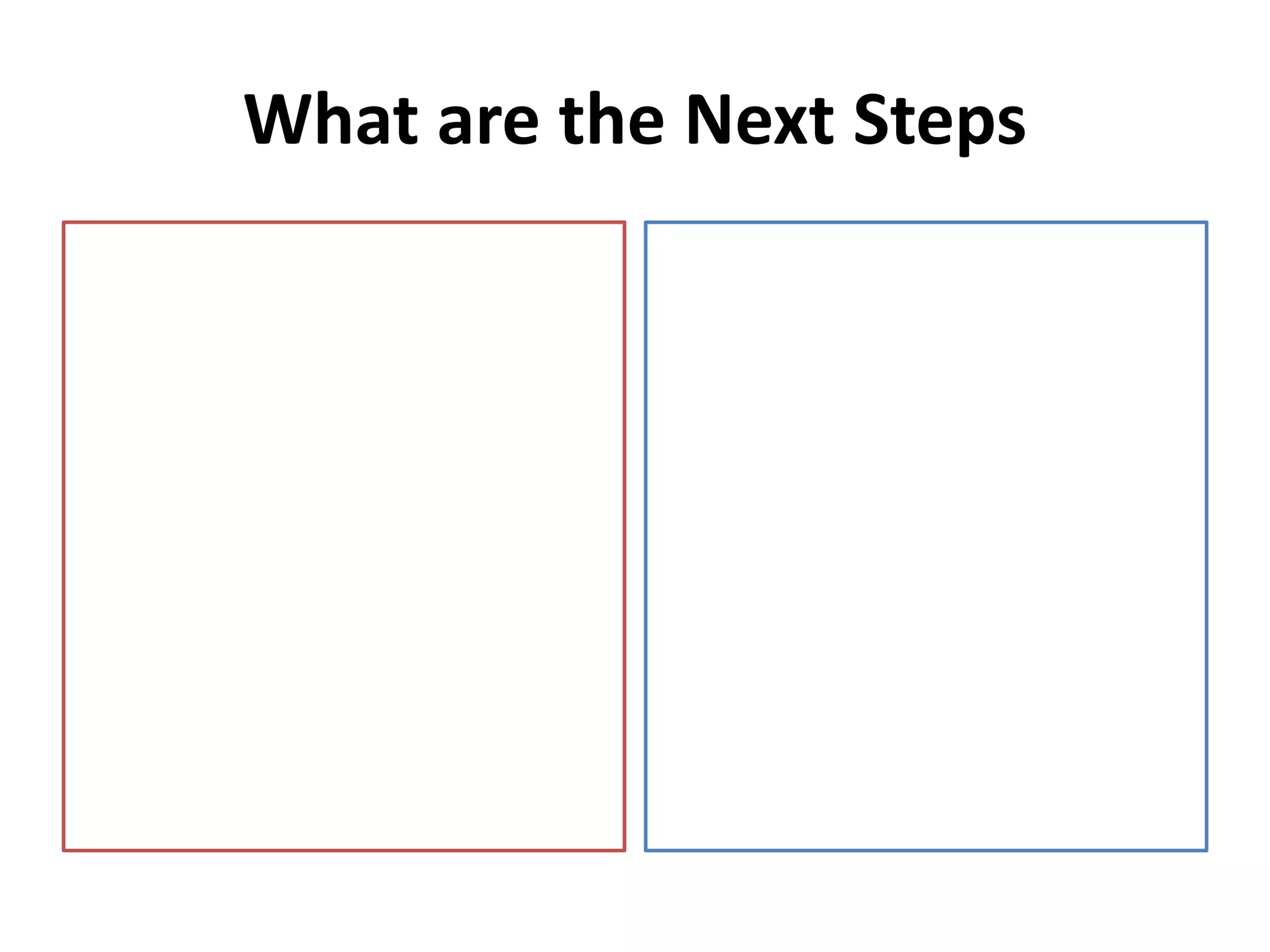 What are the Next Steps
 