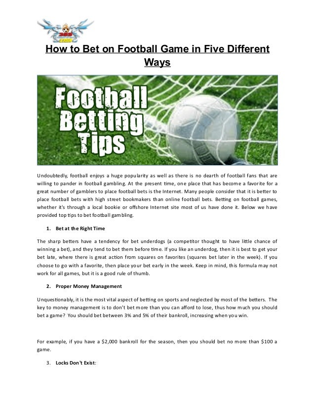 How to Bet on Football Game in Five Different Ways