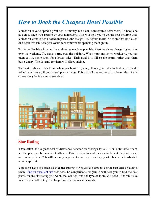 How To Book The Cheapest Hotel Possible
