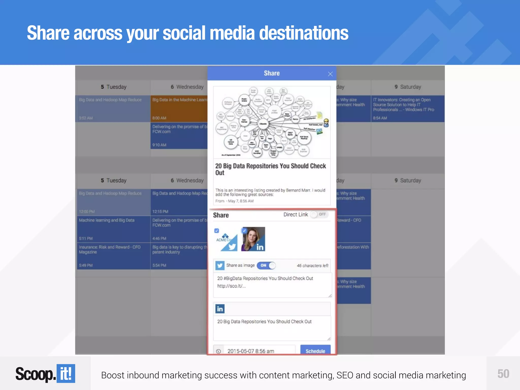 Boost inbound marketing success with content marketing, SEO and social media marketing 50
Share across your social media destinations
 