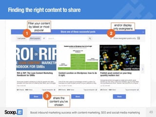 Boost inbound marketing success with content marketing, SEO and social media marketing 49
Finding the right content to share
 