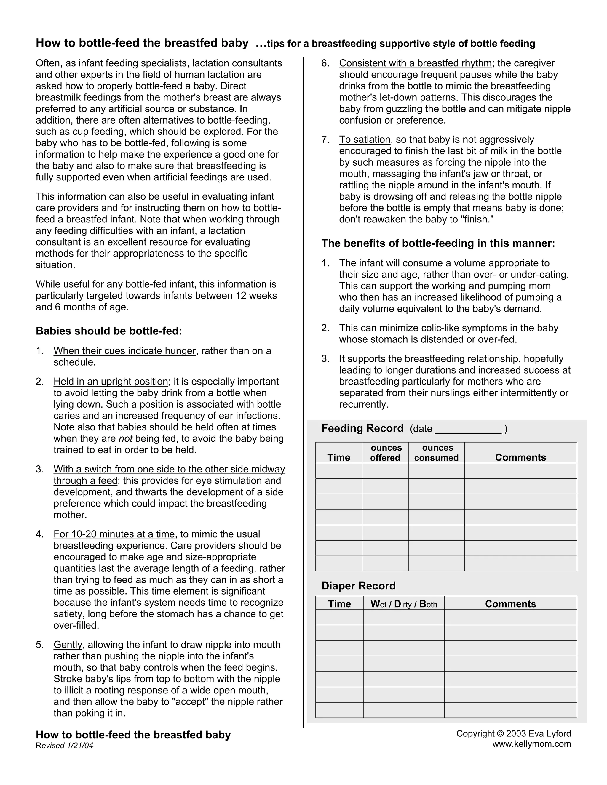 How To Bottle Feed The Breastfed Baby Tips For A Breastfeeding ...